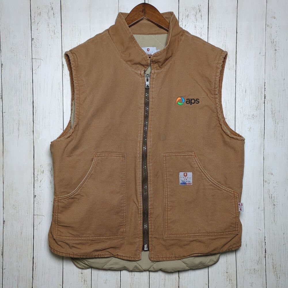 Tyndale FR Work Vest USA Flame Resistant Utility Canvas Mens XL APS IBEW Arizona